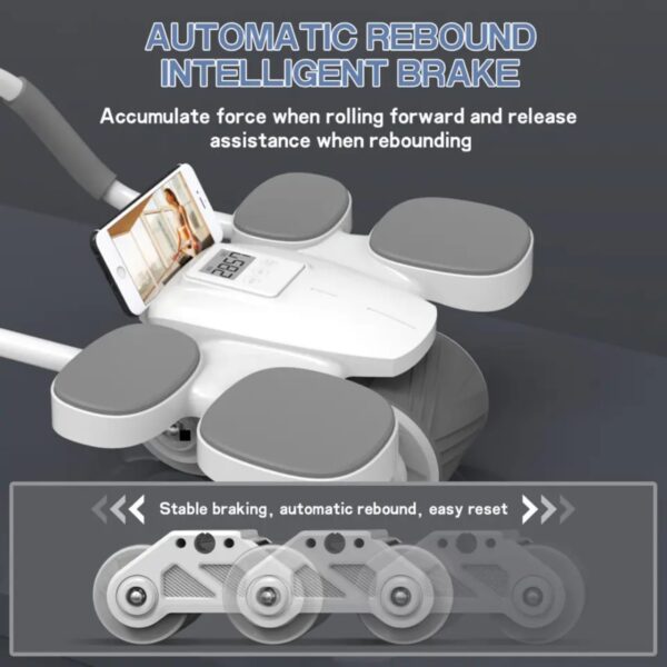 Roue d'exercice abdominale à rebond automatique à double accoudoirs